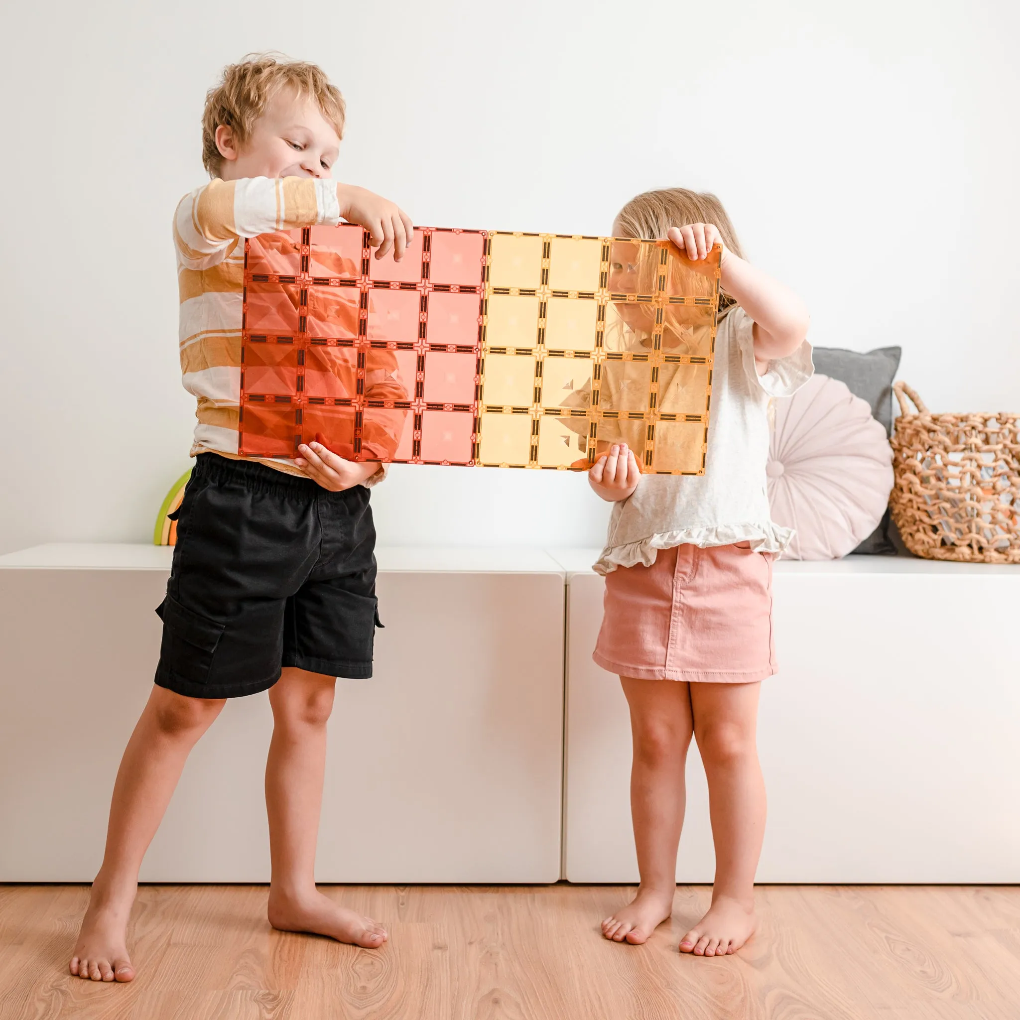 Connetix Tiles - 2 Piece Base Plate Set | Lemon/Peach