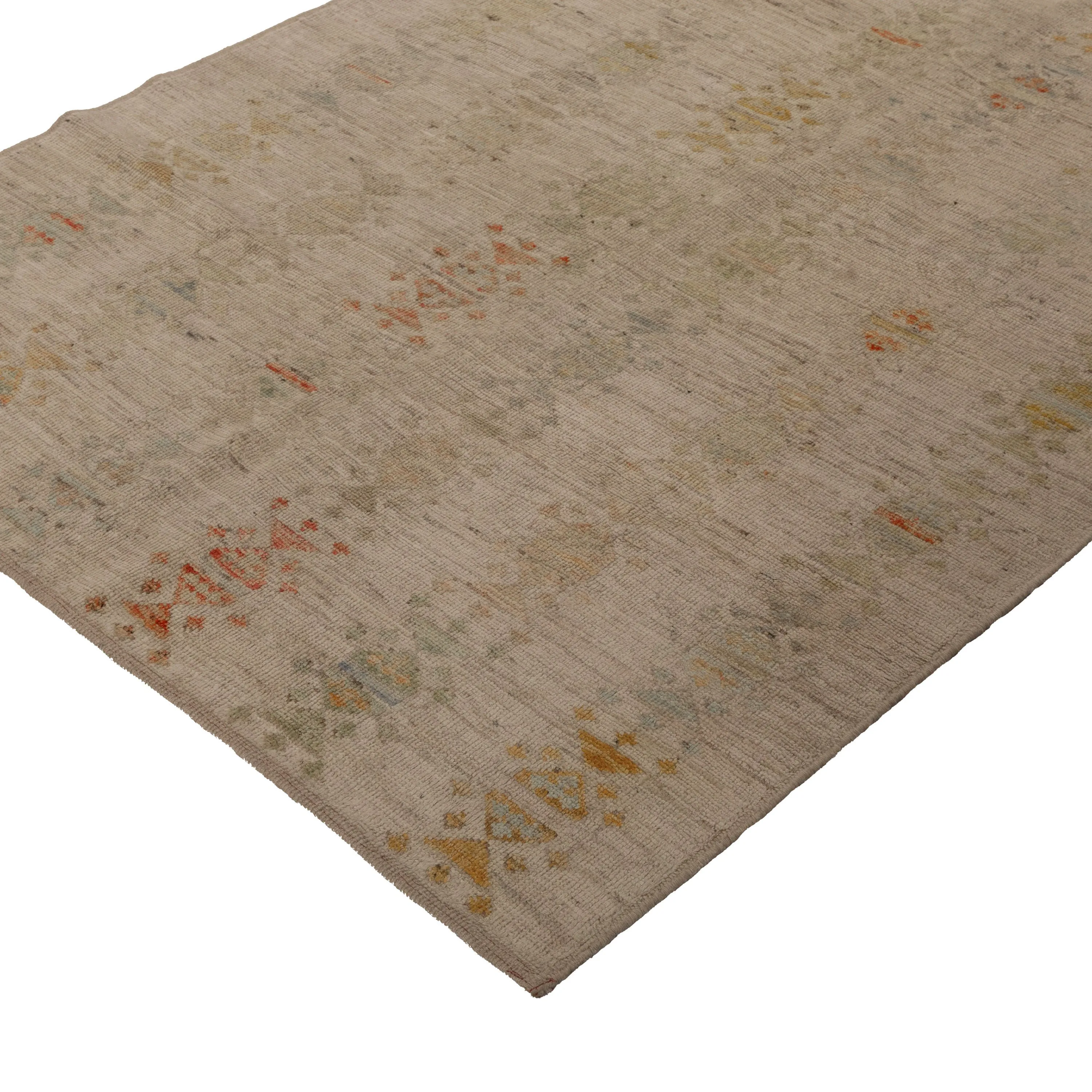 Cream Zameen Transitional Wool Rug - 4'6" x 6'5"