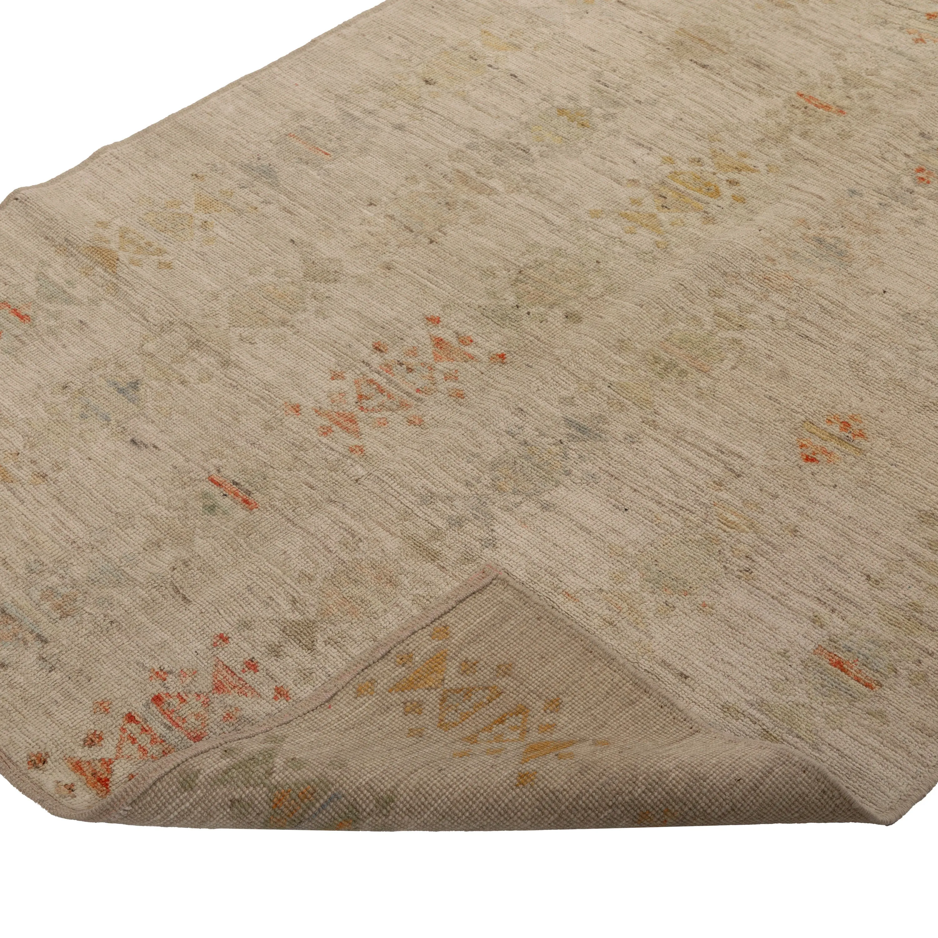 Cream Zameen Transitional Wool Rug - 4'6" x 6'5"