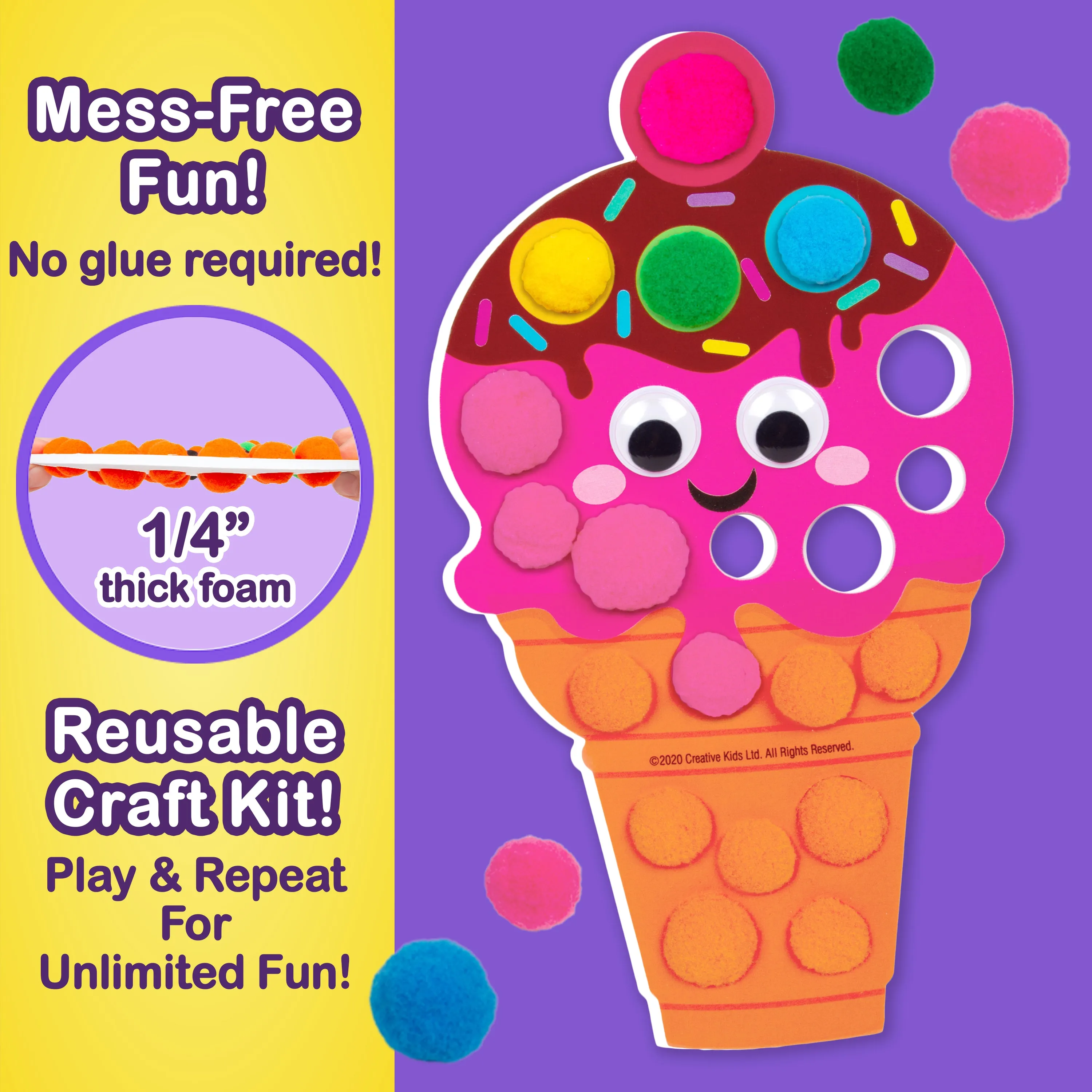 Creative Kids So Yummy! Pom Pom Art Kit for Kids 3 