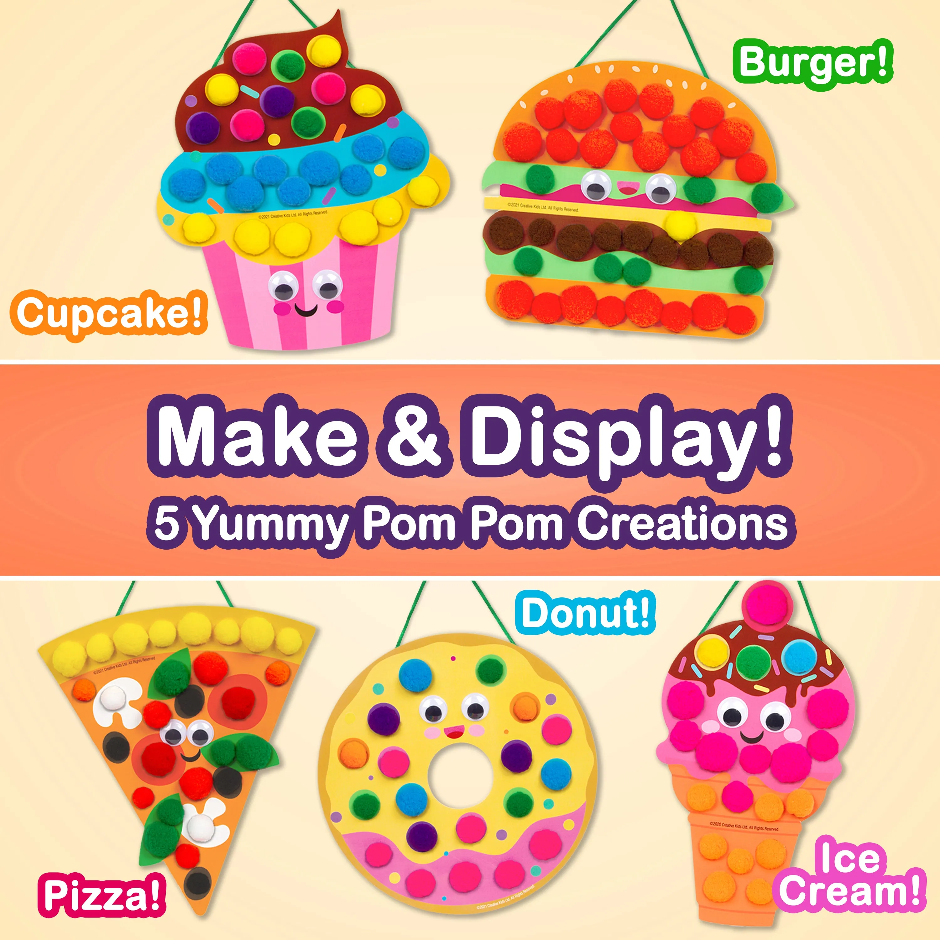 Creative Kids So Yummy! Pom Pom Art Kit for Kids 3 