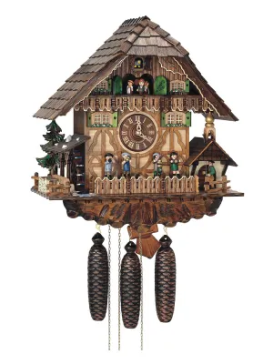 Cuckoo Clock - 8-Day Black Forest Chalet with Musicians - Schneider