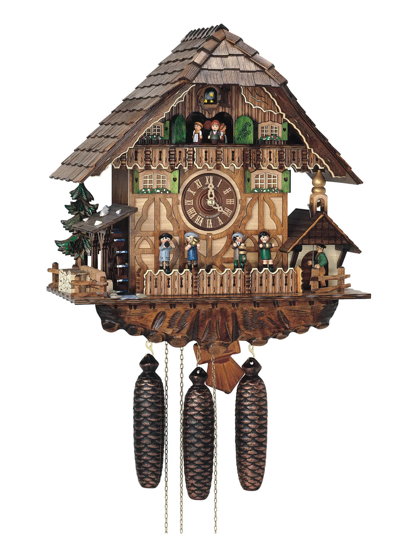 Cuckoo Clock - 8-Day Black Forest Chalet with Musicians - Schneider