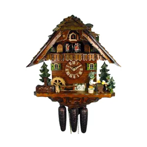 Cuckoo Clock - 8-Day Chalet with 2 Beer Drinkers - August Schwer