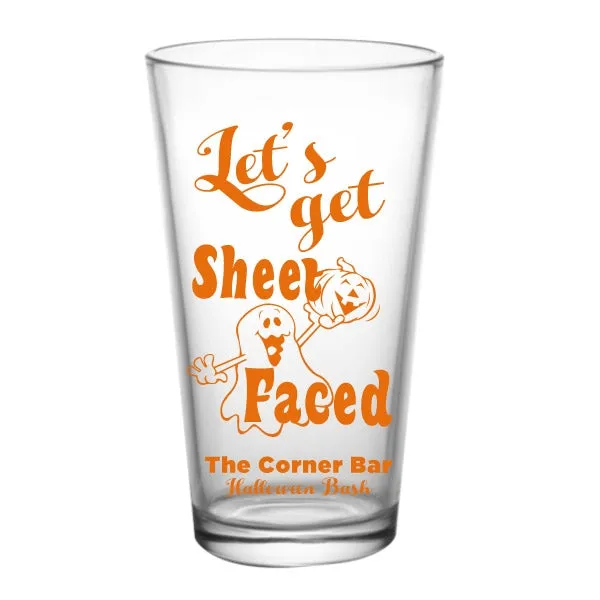 CUSTOMIZABLE - 16oz Pint / Mixing Glass - Sheet Faced Halloween Design