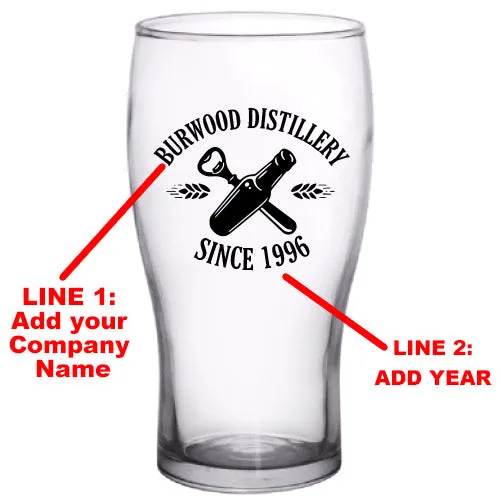 CUSTOMIZABLE - 20oz Imperial Pub Glass- Distillery