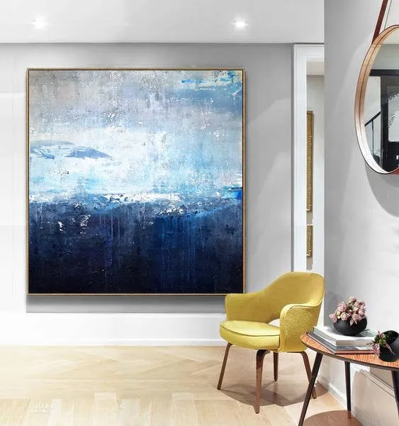 Deep Blue Sea Abstract Art Oversized Artwork for Walls Bp088