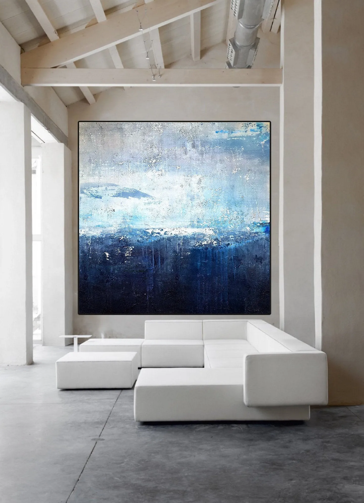 Deep Blue Sea Abstract Art Oversized Artwork for Walls Bp088