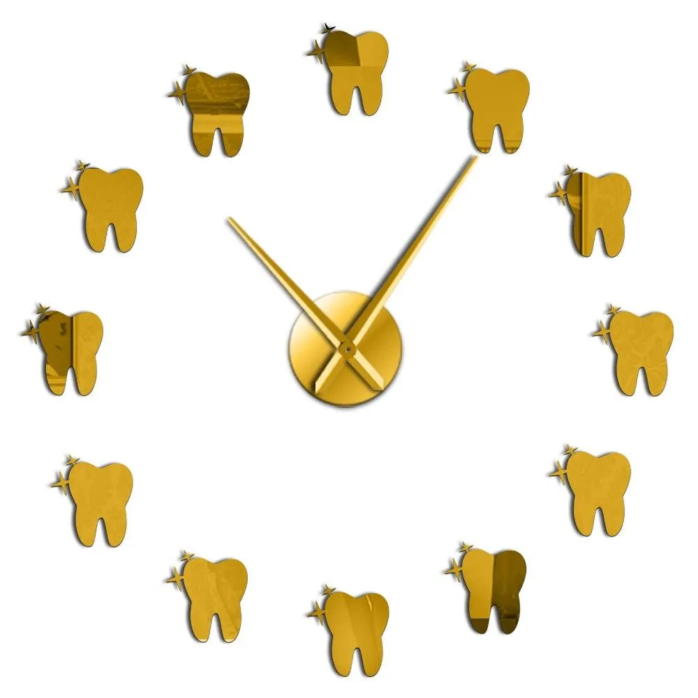 Dental Tooth Wall Art Modern Wall Clock Living Room Decorative Wall Watch Nurse Ornament Hygienist Dentist Gift