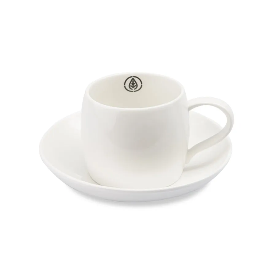 Dual Teacup & Saucer  White