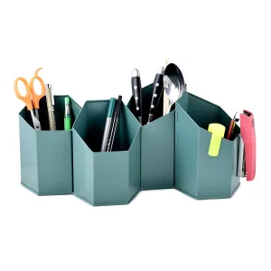 Elan Edge All In One Multifunctional Office Supplies Desk Organizer (Moss Green)