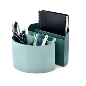 Elan Sphere All In One Multifunctional Office Supplies Desk Organizer (Moss Green, Set of 2)