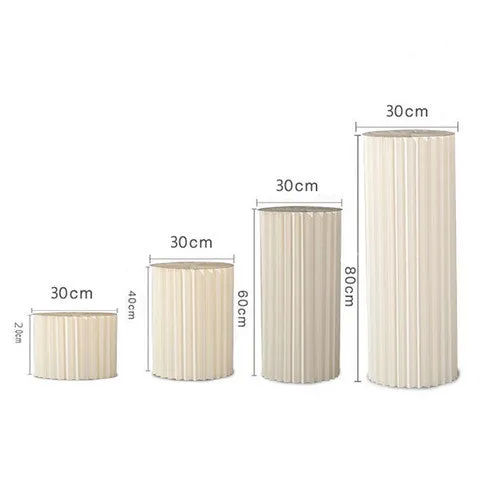 Elegant Cardboard Cylinder Pedestal Set for Weddings, 4PCS