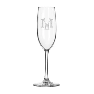 Engraved 8 oz. Glass Champagne Flute