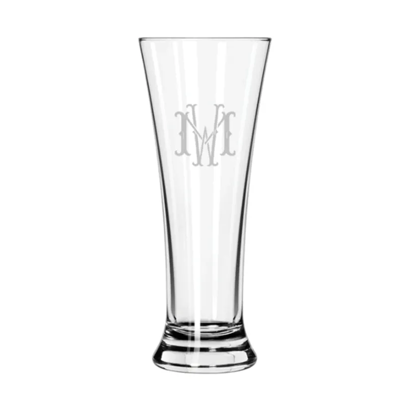 Engraved Glass Beer Pilsner