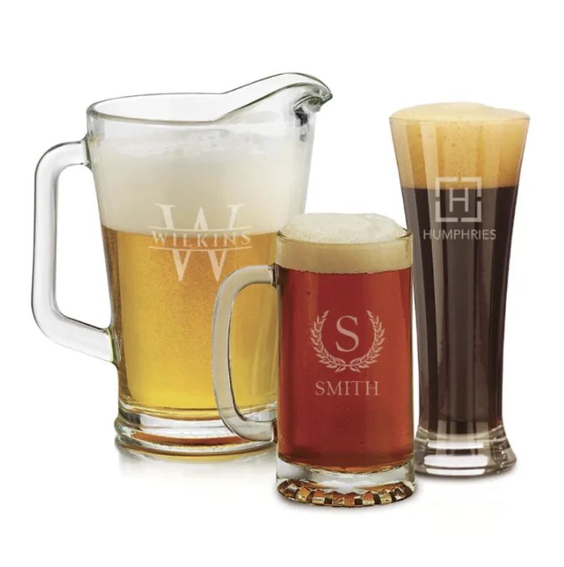 Engraved Glass Beer Pilsner