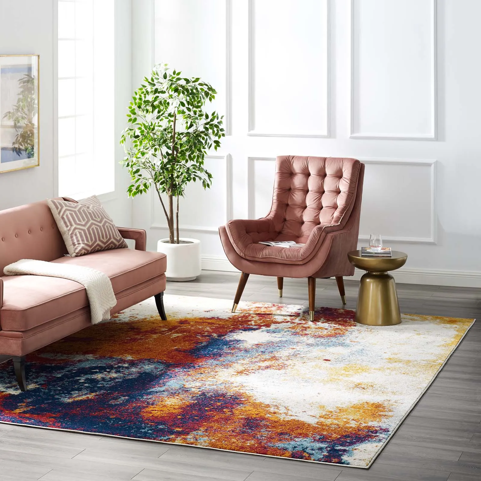 Entourage Adeline Contemporary Modern Abstract Area Rug