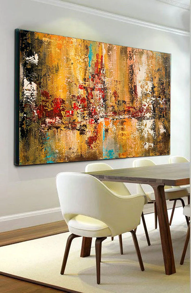 Extra Large Modern Wall Art Palette Knife Canvas Abstract Painting Gp079