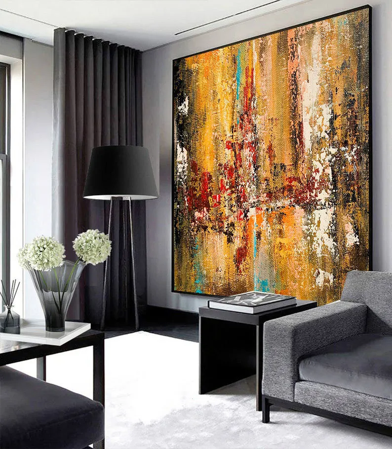 Extra Large Modern Wall Art Palette Knife Canvas Abstract Painting Gp079