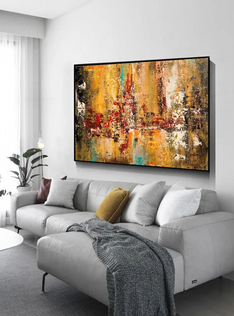 Extra Large Modern Wall Art Palette Knife Canvas Abstract Painting Gp079