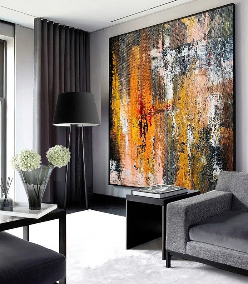 Extra Large Modern Wall Art XL Abstract Painting Acrylic Textured Art Gp084