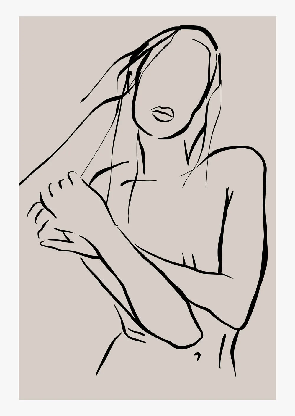 Female Nude Line Art Abstract Wall Art Print (9)