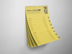 Free Highly Realistic Wall Calendar Mockups