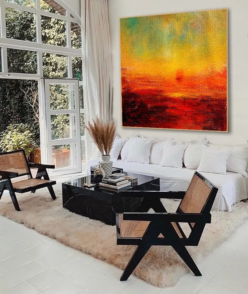 Giant Canvas Painting Office Wall Art,Original Abstract Art Gp071