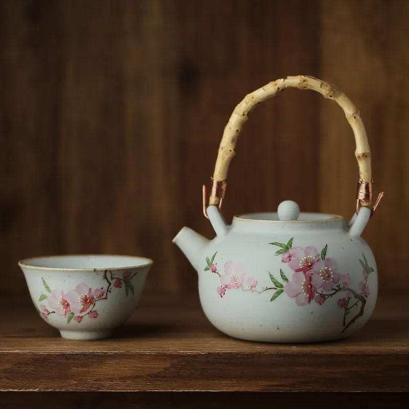 Gohobi Hand-painted Floral Teapot