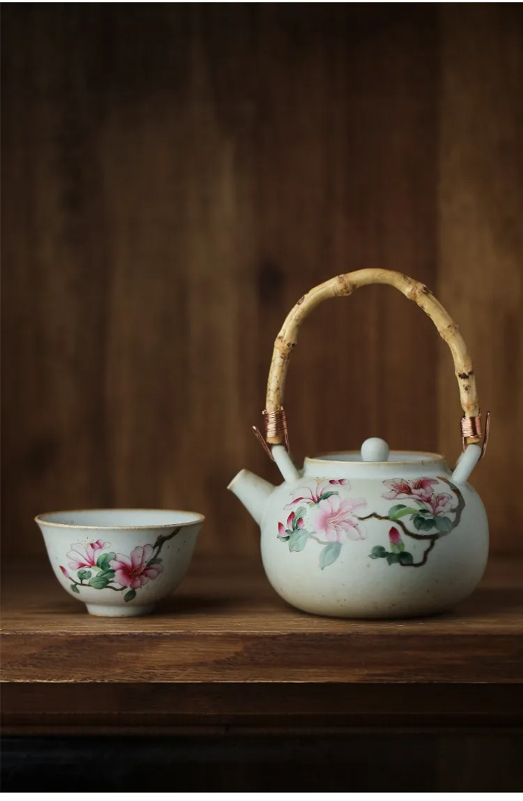 Gohobi Hand-painted Floral Teapot