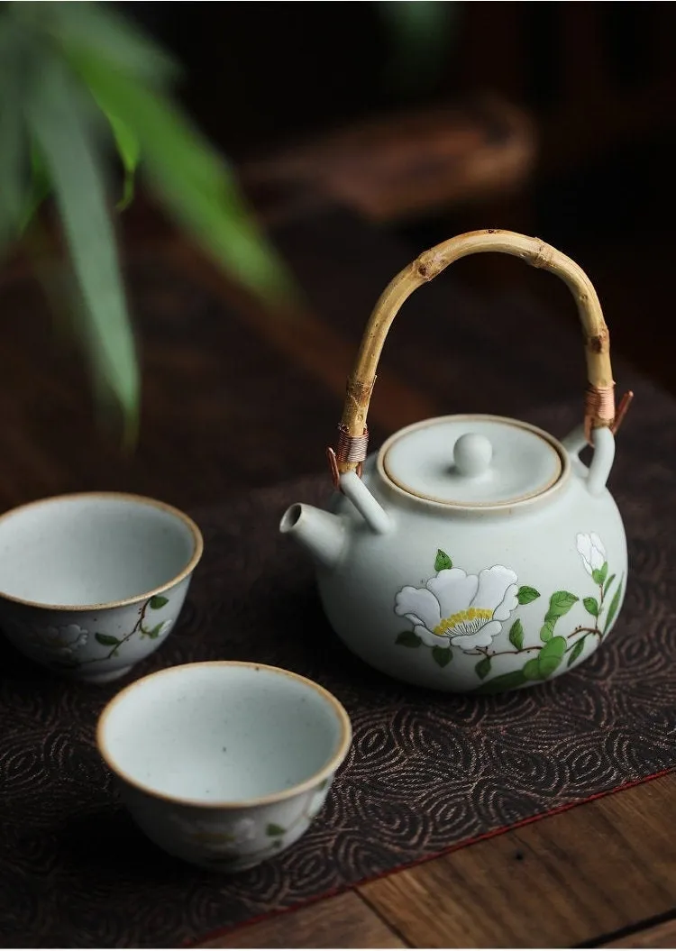 Gohobi Hand-painted Floral Teapot