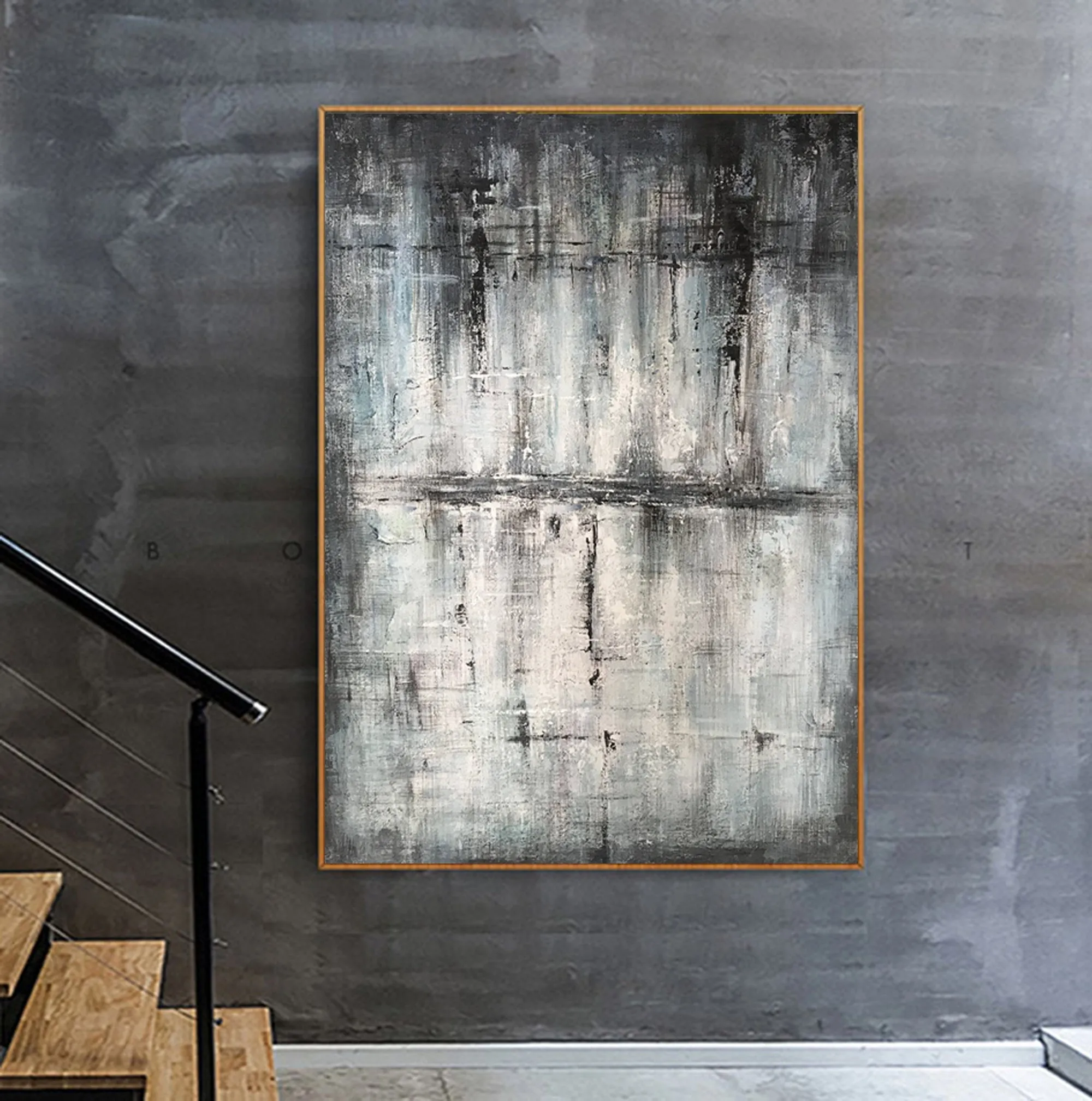 Gray Abstract Painting Original Contemporary Painting Sp088