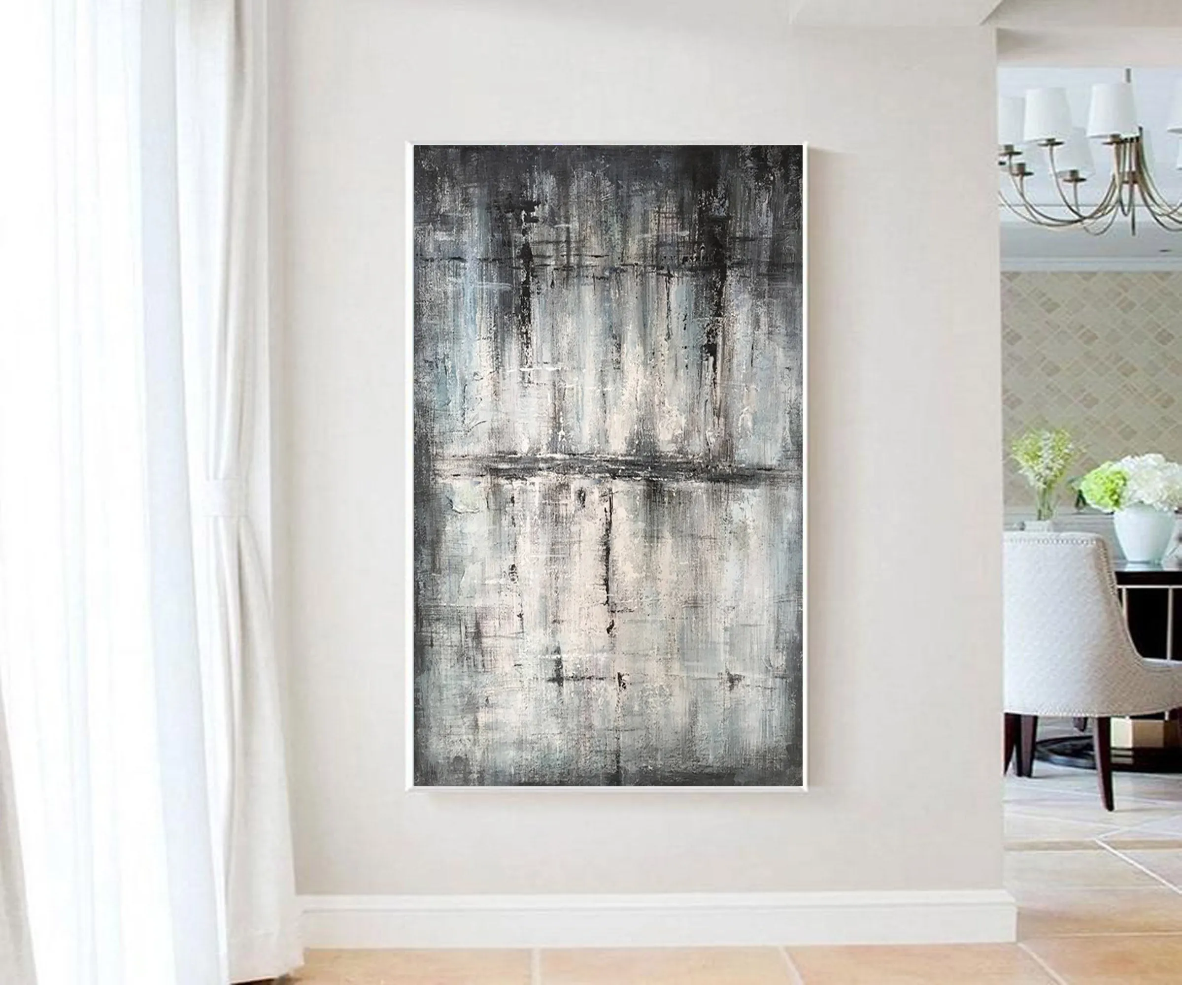 Gray Abstract Painting Original Contemporary Painting Sp088