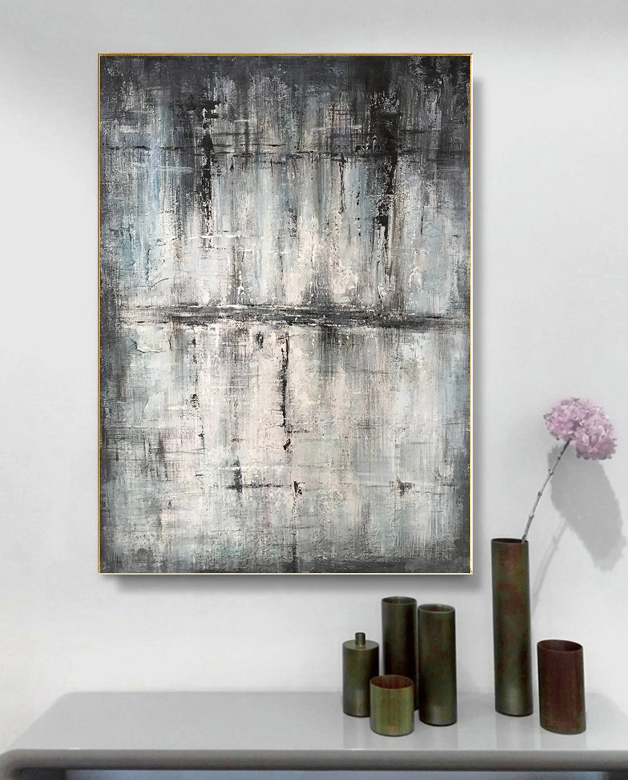 Gray Abstract Painting Original Contemporary Painting Sp088