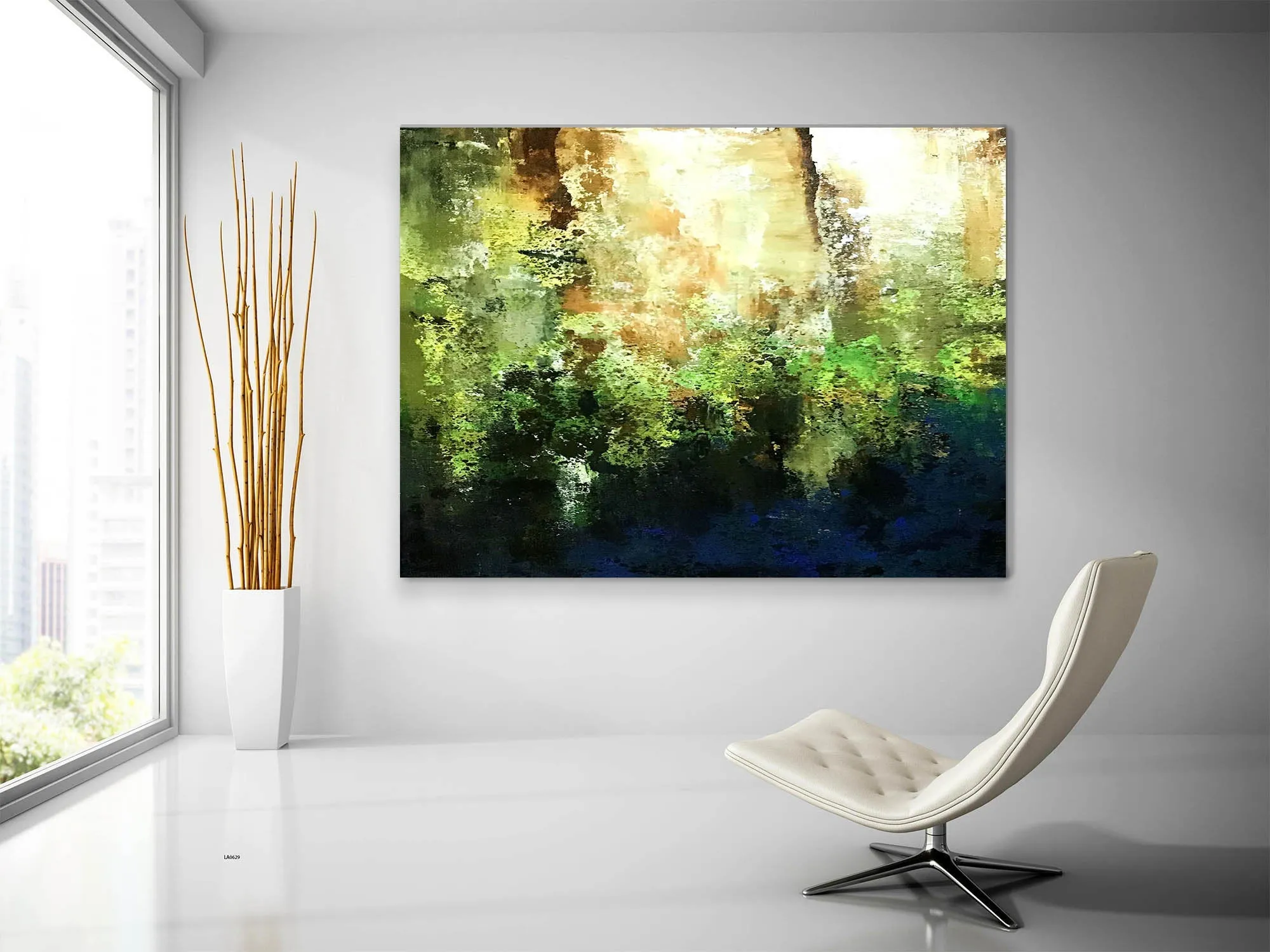 Green Abstract Wall Painting Colorful Abstract Art Bedroom Wall Art Fp059