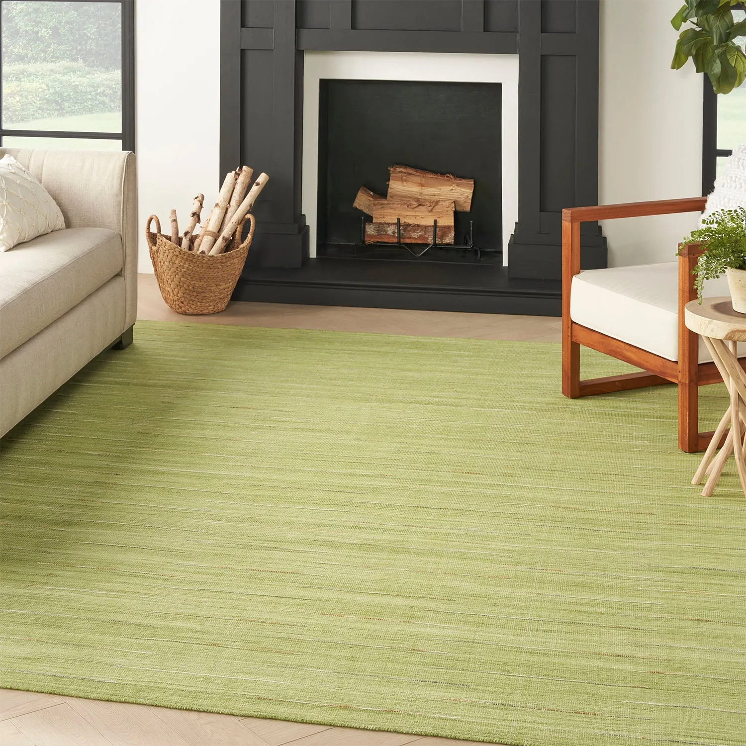 Green Kavya Flatweave Kilim Rug