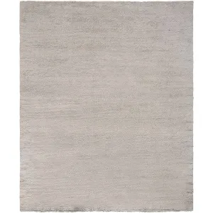 Grey Textured Wool Rug - 8' x 10'