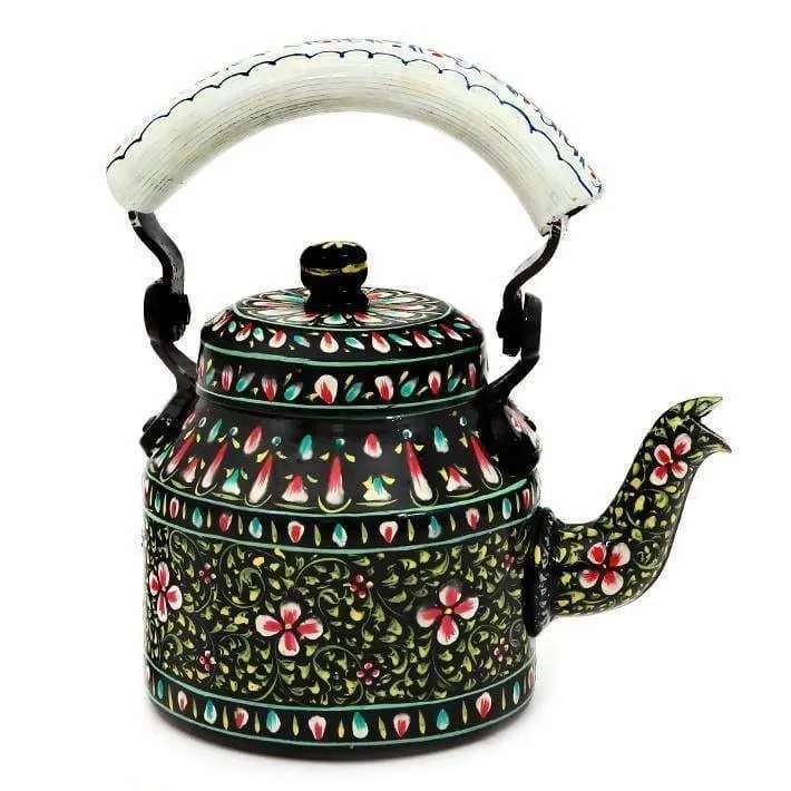 Hand-painted Kaushalam Teapot: Black Beauty