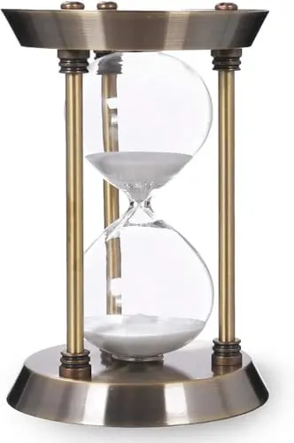 Handmade Brass & Metal Base Sand Clock Unique Timer an Antique Showpiece 60 Minutes time Duration Sand Timer Height 10 inch Sand Best for Home and Office Decor (Desing 1)