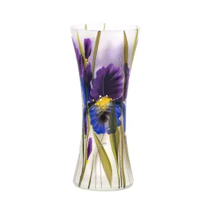 Handpainted Glass Vase for Flowers||Voilet Painted Art Glass Vase||Interior Design||Table vase 12 inch