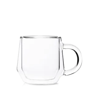 Hearth Double-Wall Glass Mug (6oz/175ml) - Clear, Set of 2