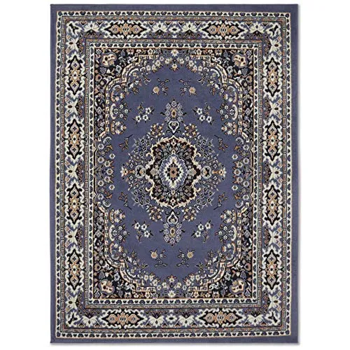 Home Dynamix Premium Sakarya Traditional Medallion Border Area Rug, Country Blue, 5'2"x7'4" Rectangle