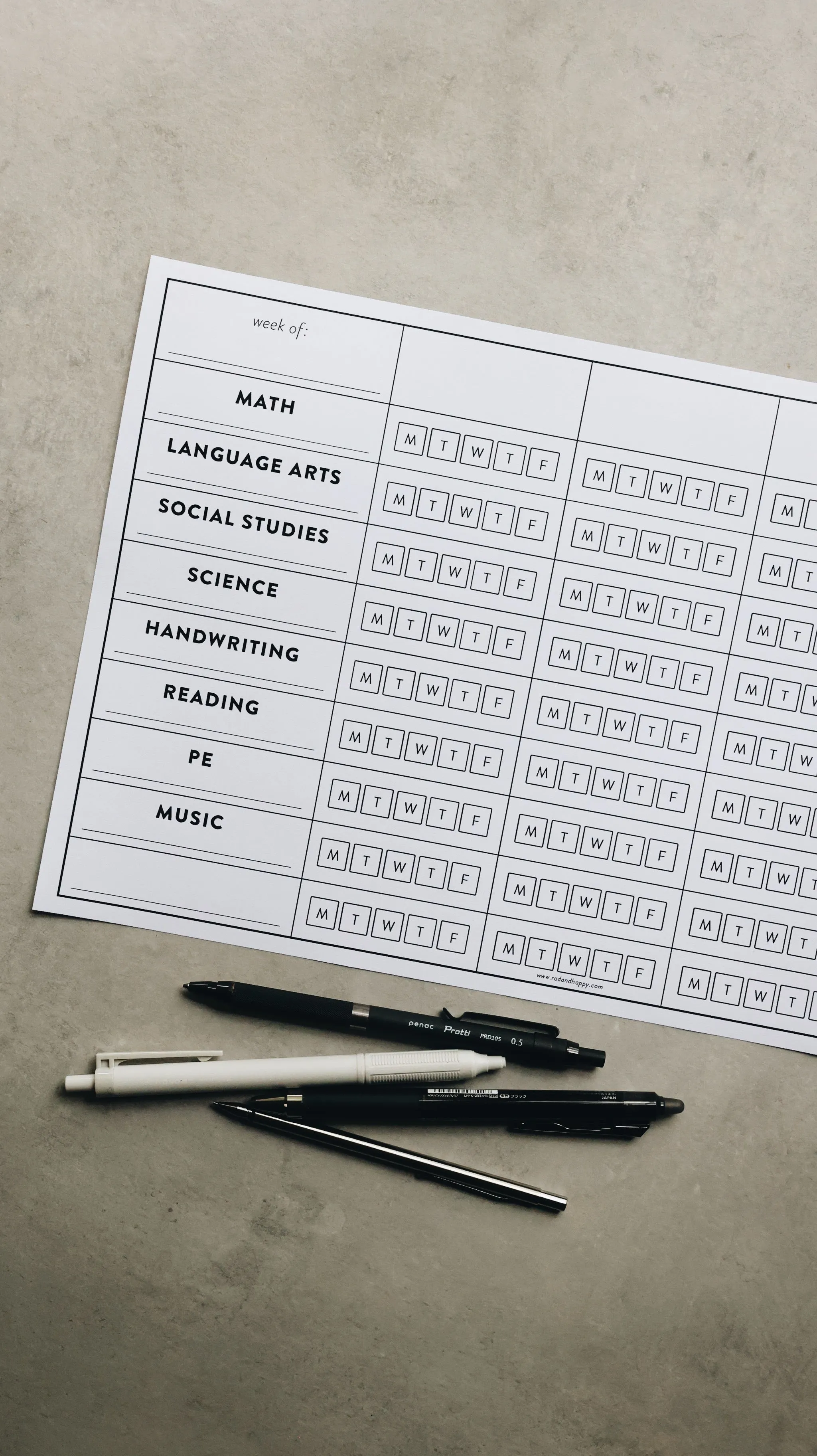 Homeschool Schedule Printable