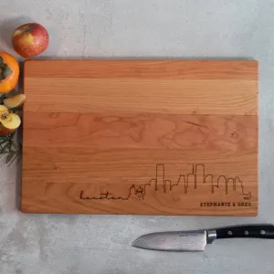 Houston Texas Script Cutting Board