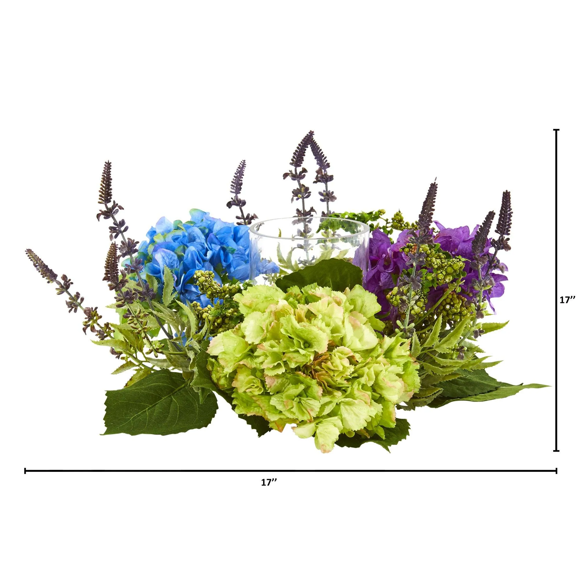 Hydrangea Artificial Arrangement Candelabrum