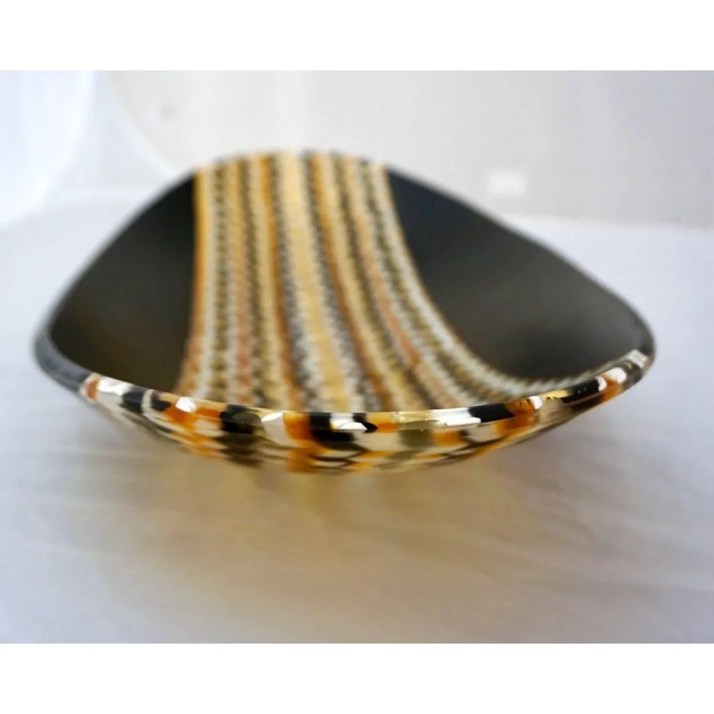 Italian Art Deco Design Black White and Gold Murano Glass Modern Centerpiece