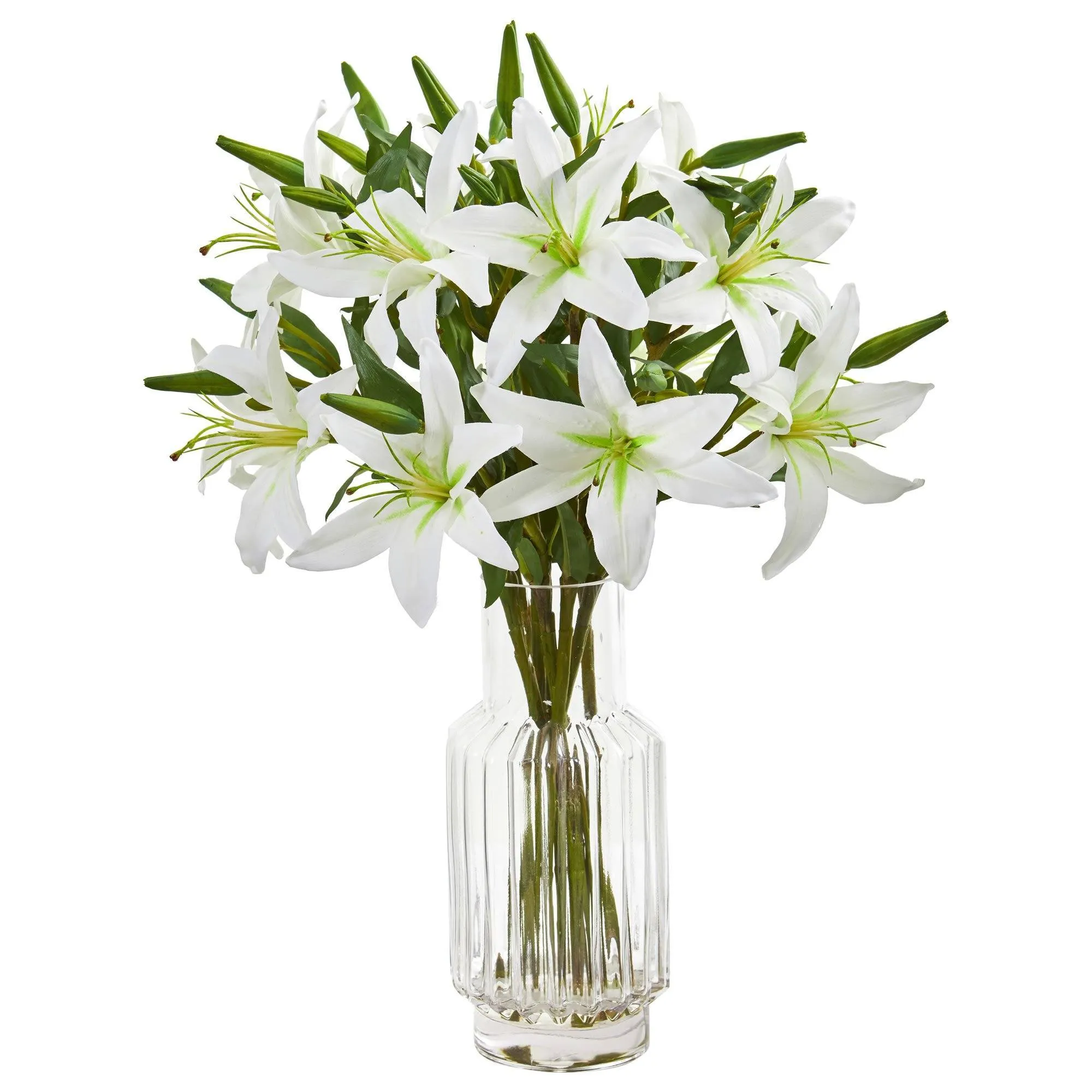 Lily Artificial Arrangement in Glass Vase