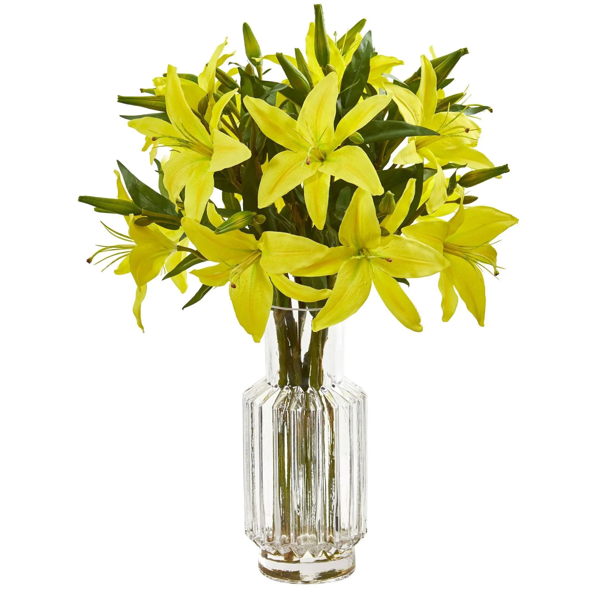 Lily Artificial Arrangement in Glass Vase