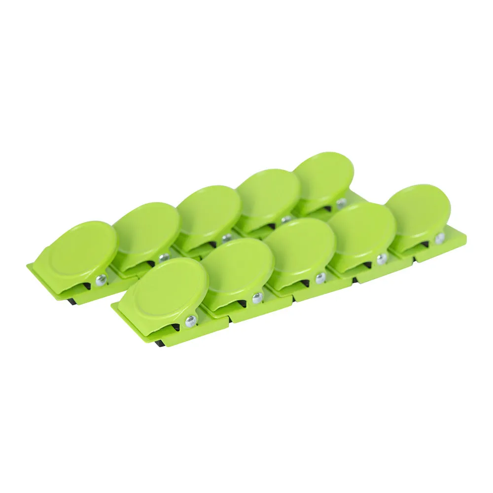 Lime Green Square Round Memo Clip Magnets | 30mm | 10 Pack