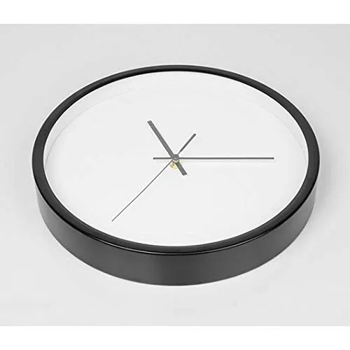 Metal Frame Round Decorative Art Mute Wall Clock Living Room Bedroom Children's Room Study Quartz Decorative Wall Clock (White) (Size : B)